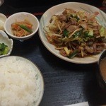 案山子 - 日替わりランチ：ジンギスカン野菜炒め600円