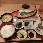 ＜2016年４月・ランチ＞灰干し秋刀魚定食。1,000円ぽっきり。