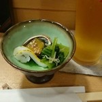 Sushi Naka - お通し　トコブシ＆烏賊