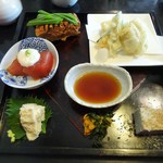 手打そば千花庵 - 蕎麦前6点盛り