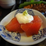 手打そば千花庵 - 鮪の山掛け