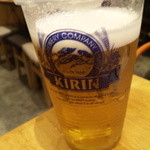 静岡かきセンター - 生ビール(一番搾り)・４９０円