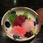 銀座 真田 - お造り　キンメ、マグロ、ヒラマサ