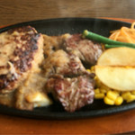 Sutekiyama - 昼定食
                ハンバーグ&カットステーキ定食 1090円