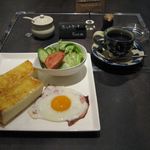 菜ノ菜 - ベーコンエッグとトーストのモーニング(2016.02)