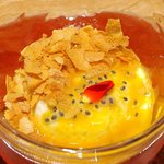 レストラン ママ - 煮魚定食<限定10食> 1200円 のプリンアラモード パッションフルーツとマンゴーのソース