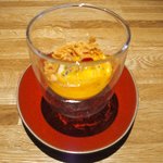 レストラン ママ - 煮魚定食<限定10食> 1200円 のプリンアラモード パッションフルーツとマンゴーのソース