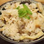 レストラン ママ - 煮魚定食<限定10食> 1200円 の筍と鶏肉の炊込みご飯