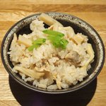 レストラン ママ - 煮魚定食<限定10食> 1200円 の筍と鶏肉の炊込みご飯