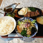 金昇 - ...「ステーキ定食（1500円）」、サラダ定食？！？！