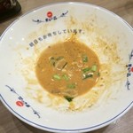 天下一品 - 【2016年03月】汁なし担々麺、タレが残る。