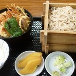 一休そば - 南蛮えび天丼＋とろろそばセット980円