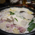 千年の宴 - 鶏と九条ねぎの豆乳鍋