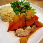 レスフェル - 若鶏のもも肉のロースト　黄桃のソース