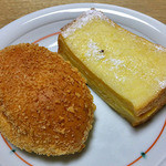 出湯温泉パン工房 - 焼きカレーパン ＆ クリームサンド（？）（２０１６年４月）