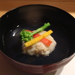 新ばし 星野 - 2016/3鹿島の蛤の真薯椀、つなぎは生の鱧