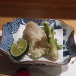 新ばし 星野 - 2016/3くじとたらの芽の天ぷら