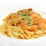 鉄板焼ばらもんや - ピジョン（ウサギ）のパスタ　臭みなく美味しい。麺は生麺で店内で作られたフェットゥチーネ