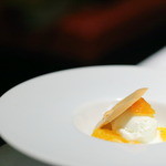 鉄板焼ばらもんや - 自家製ヨーグルトジェラート　ポンカンと金柑　メレンゲ添え