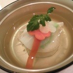 京料理夢懐石 谷ぐち - かにしんじょう（菜の花・白魚添え）