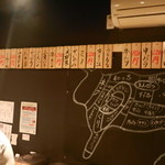 立喰い焼肉　おやびん - メニューの下には部位の説明が書いてあります