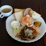 cafe こすもす - 「ヘルシーつくねバーグ 照焼おろし添 (700円)」