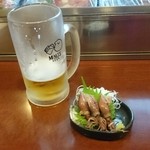 Kigetsu - ビール、お通し（晩酌セット）