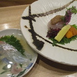 小料理 すず乃 - 男鹿産ヒラメ、青森産ソイ、北海道産ウニ