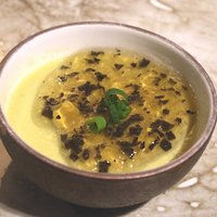神戸牛炉釜炭焼ステーキ IDEA 銀座 - グリーンアスパラの冷製茶わん蒸し