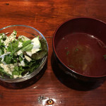 ピッグテイル - ランチセットのサラダとスープ