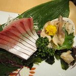 Tamura - かんぱち、ほっき貝の刺身