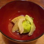 泉や - 【2016.4】賀茂茄子と春キャベツ、新玉葱の春浸し