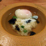 モーネ - 【7】あんかけリゾット 温泉卵　スナップエンドウ　うすい豆