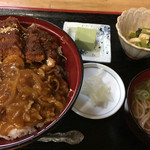 Tanukian - よくばり丼(ソースカツ丼＋ハヤシライス)