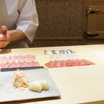 鮨 さいとう - 大将前♪