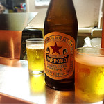 麺屋 すずらん - ビール  通称 赤星