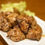 彩波 - 2016.4 古白鶏レバーのレアレア炙り（550円）