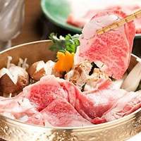 すき焼き基本コース ～米沢牛定番料理・吉亭オリジナル ～ 極厚ロース袱紗盛