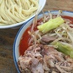 ラーメンひかり - 15.02 昼の部 極辛味噌野菜つけ麺 ＋ 平麺