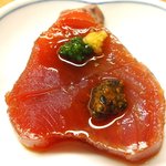 鮨 一新 - <'16/04/05撮影>一新特選コース 7560円 5品目 鰹の漬け