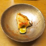 鮨 一新 - <'16/04/05撮影>一新特選コース 7560円 6品目 毛蟹 すだち添え