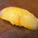 鮨 一新 - <'16/04/05撮影>一新特選コース 7560円 11品目 ヒラメ 昆布〆