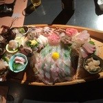網元の宿 ろくや - 主菜の地魚大魚船盛り
