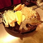 Ｄコース　焼野菜、海老