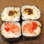 鮨 一新 - <'16/04/05撮影>一新特選コース 7560円 23品目 鉄火巻き、寛平巻き