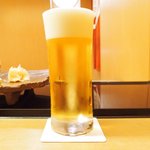 鮨 一新 - <'16/04/05撮影>サッポロ黒ラベル 中ジョッキ 380円