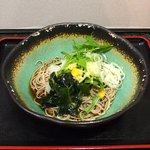 à la 麓屋 - <'16/04/04撮影>冷たいサラリ 650円 のわかめ、おろし、生姜、水菜、柚子