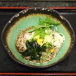 à la 麓屋 - <'16/04/04撮影>冷たいサラリ 650円 のわかめ、おろし、生姜、水菜、柚子