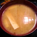 焼鳥 深川 - 焼鳥 深川 ＠茅場町 豆腐とナメコの味噌汁