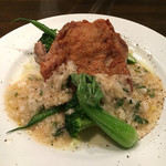 シエル ブルー - 鶏モモ肉のポワレ マスタードとレモンハチミツのソース